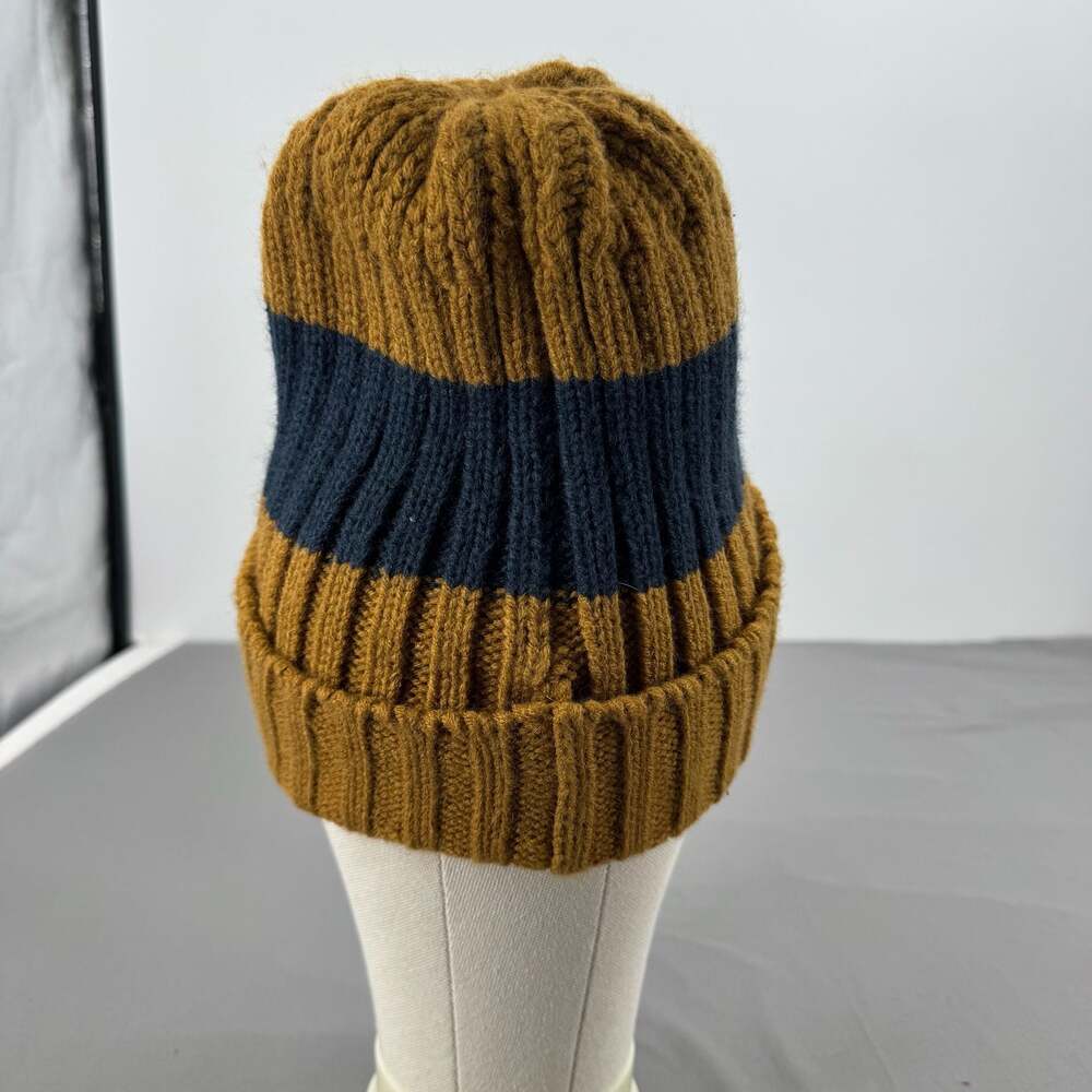 Eddie Bauer Two-Tone Knit Beanie - Mustard/Blue - Picture 3 of 6